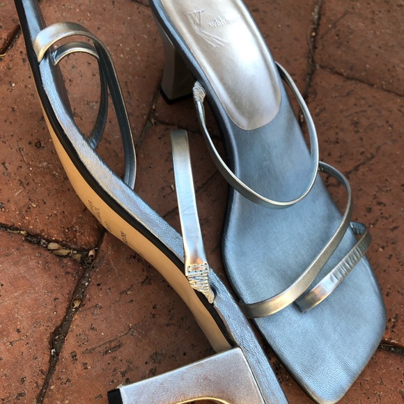 Worthington Shoes - Metallic sandals leather strappy heels  size 9